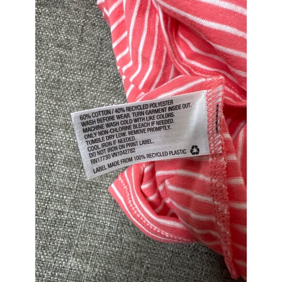 Lot of 2 Girls Coral Pink Striped Top & Navy Blue Pants Zip Ankle Large 10/12 - Picture 5 of 10